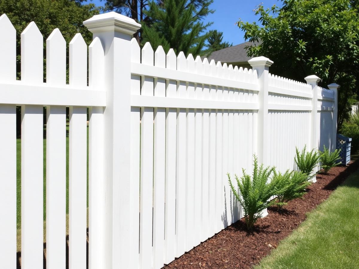 Crisp white fence painting project